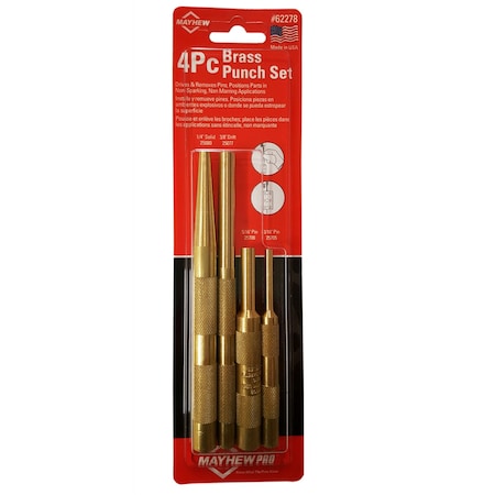 Mayhew 4PC BRASS PUNCH INCH SET MAY62278